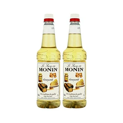 Image of Monin Honeycomb Coffee &amp; Cocktail Syrup Plastic Bottle 1 Litre (2 Bottles, No Pumps)