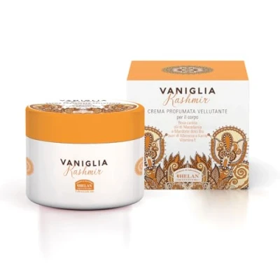 Image of Helan Vaniglia Kashmir Scented Silkening Body Cream with Vitamin E, Aloe Vera Butter, Macadamia &amp; Sweet Almond Oil Moisturising Lotion for Dry Skin, Velvety Effect Made in Italy, 200 ml
