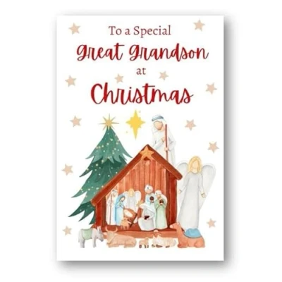 Image of Second Ave Great Grandson Christmas Nativity Xmas Holiday Festive Greetings Card