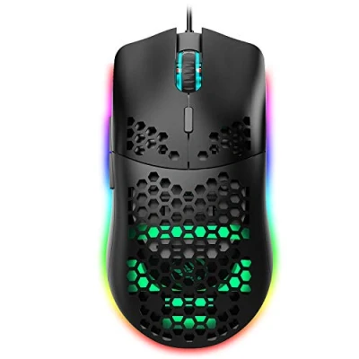Image of Wired Gaming Mouse, J900 6 RGB Lighting 6400 DPI Programmable USB Mice with buttons, Honeycomb Shell Ergonomic Design for PC Gamers and Xbox PS4 Users Black