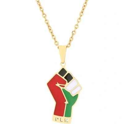 Image of Art Palestine Map Pendant Necklaces Ethnic Pattern Flag Region Maps Collarbone Chain Charm Hip Hop Patriotism Jewelry