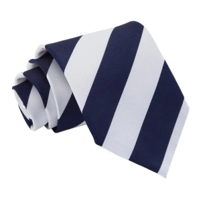 Image of DQT Men Blue Solid Plain Stripe Floral Paisley Polka Dot Neck Tie Navy &amp; White