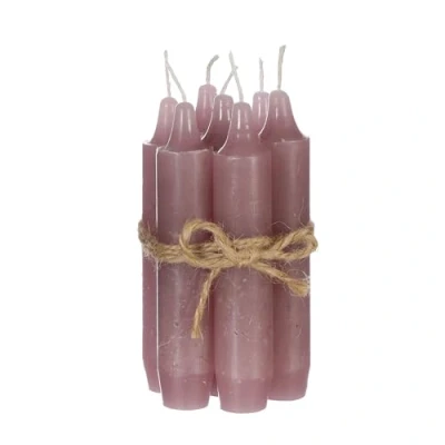 Image of Comforder Candle Set (7 Pieces), 11 cm Taper Candles Mauve, Table Plain, 4+ Hours Burning Time