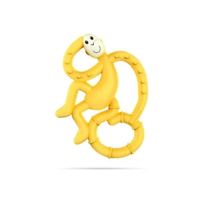 Image of Matchstick Monkey, Antimicrobial Silicone Teether, Easy To Grip, BPA Free, 3 Months Old+, 10 cm, Yellow Mini Monkey