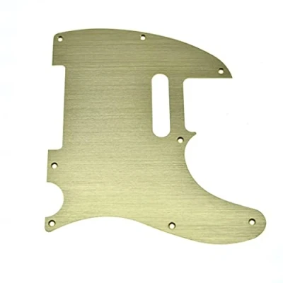 Image of Dopro 8 Hole Aluminum Anodized 1 Ply Tele Pickguard TL Scratch Plate for American/Mexican FD Telecaster Gold
