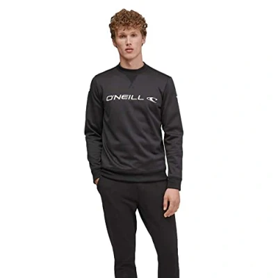 Image of O&#039;Neill Men&#039;s Rutile Crew Fleece Skifleece Langarmshirt Ski Funktionsshirt Crewneck T Shirt, Black Out, XS