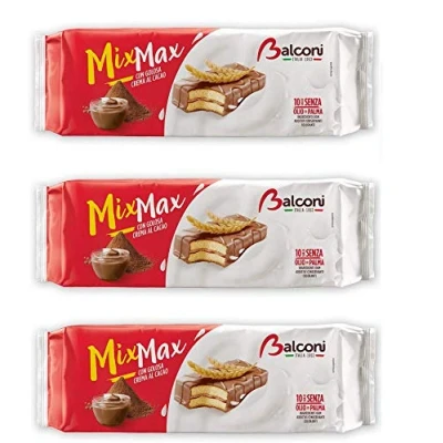 Image of 3X Balconi Mix Max Cacao Sponge Cake Covered with Chocolate Cocoa Cream Mini ( 10 x 35g ) 350g