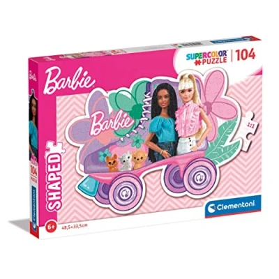 Image of Clementoni 27164 Barbie Supercolor Shaped 104 Pieces Jigsaw Puzzle for Kids Age 6 Made in Italy