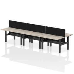 Image of Air B2B 1400x800 Adjustable 6P Bench Desk Scallop Gry Oak/Black/Screen