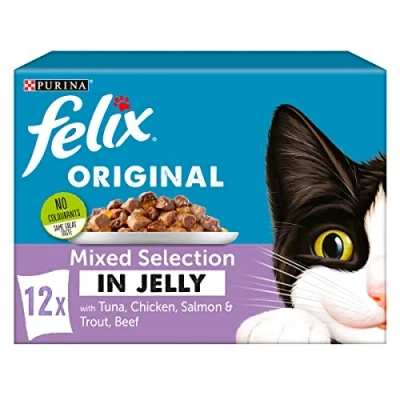 Image of Felix Mixed Selection in Jelly Cat Food 12x85g, Pack of 4