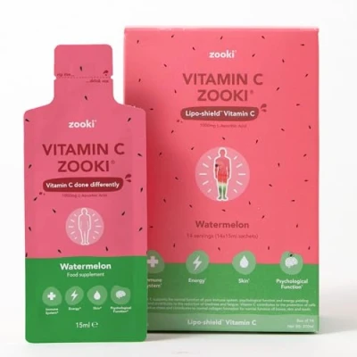 Image of Zooki Liposomal Vitamin C 1000mg Liquid 4X Higher Absorption Great Taste, Sugar Free, Vegan Alternative to High Strength Tablets Immune System Energy (Watermelon, 14 Servings)