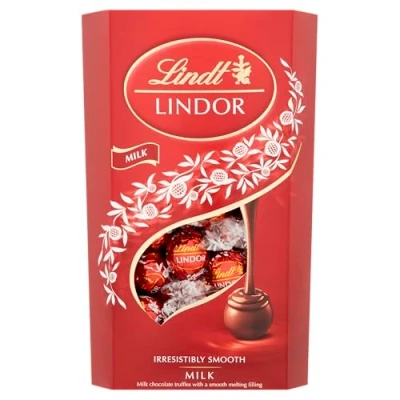Image of Lindt Lindor Milk Chocolate Truffles Box approx. 48 Balls, 600 g Perfect for Sharing and Gifting Balls with a Smooth Melting Filling