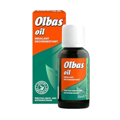 Image of Olbas Oil 30ml Inhalant Decongestant Relief from Catarrh, Colds &amp; Blocked Sinuses