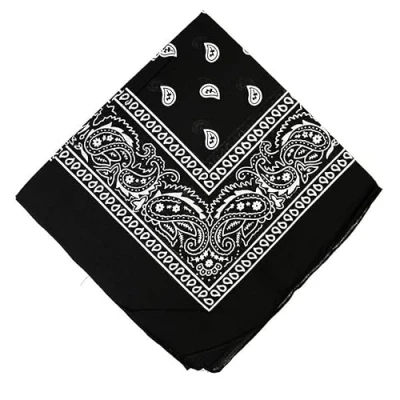 Image of paisley Print Men&#039;s Cotton Funky Headband Scarf Headwear Bandana UK Black