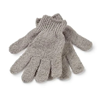 Image of Manicare Exfoliating Gloves, Shower Bath Spa, Cleansing, Washing, Wash Mitt, Loofah, Good For Circulation, Cellulite, Ingrown Hair And Dry Dead Skin Removal, Self Tan Application, One Size