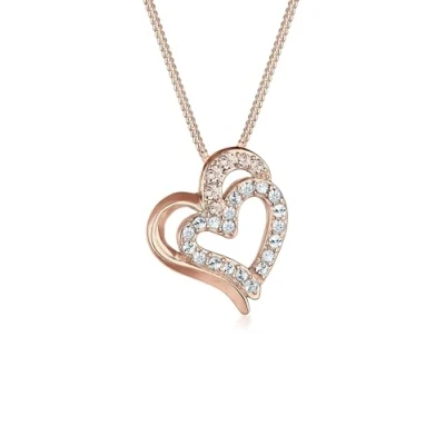Image of Elli Women&#039;s 925 Sterling Silver Xilion Cut Gold Plated Crystal Necklace