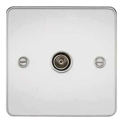 Image of KnightsBridge Flat Plate 1G TV Outlet (non isolated) Polished Chrome