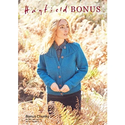 Image of Hayfield Bonus Chunky Knitting Pattern 8295 Cardigan