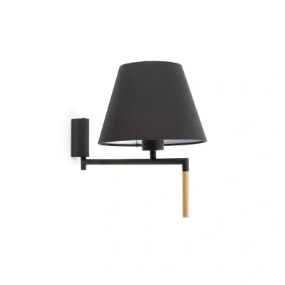 Image of Ron Wall Light with Shade Black, E27