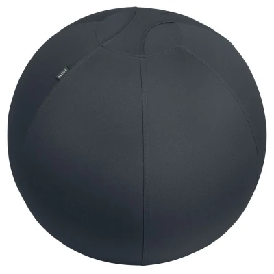 Image of Leitz Ergo Active Sitting Ball, Ergonomically Designed Desk Chair Alternative, 65cm Diameter, Includes Fabric Ball Cover, Hand Air Pump &amp; 2 x Plugs, Range, Velvet Grey, 65420089