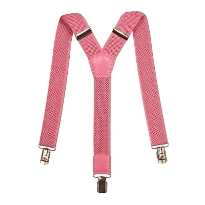 Image of Junior/Childrens 5 12 yrs fully adjustable Elasticated Clip on &#039;Y&#039; Braces/Suspenders Light Pink