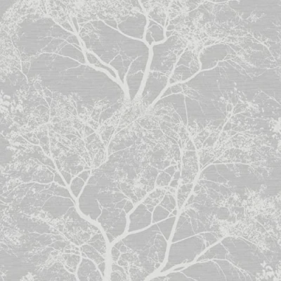 Image of Holden Decor Statement Wallpaper Whispering Trees Silver 65401 Full Roll