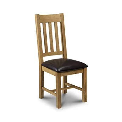 Image of Julian Bowen Astoria Set of 2 Dining Chairs, Oak/Brown
