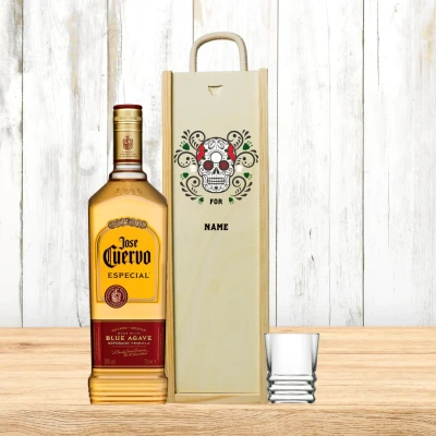 Image of Personalised Jose Cuervo Especial Tequila Gift Set with Shot Glass 70cl Gifts For Him, Her, Christmas, Birthday&#039;s, Father&#039;s Day, Mother&#039;s Day