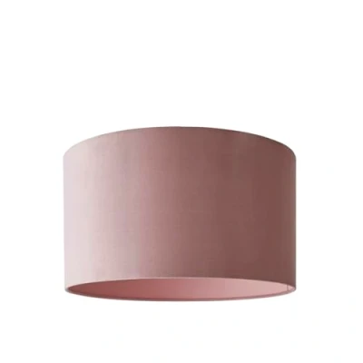 Image of Modern Blush Pink Velvet Cylinder Ceiling Pendant Lampshade/Table Lamp Drum Light Shade Large