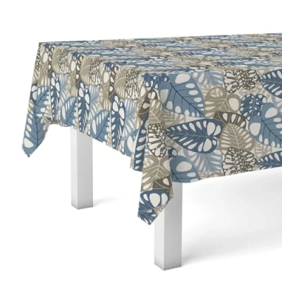 Image of Martina Home Oilcloth Tablecloth Filo Blue 140 Round