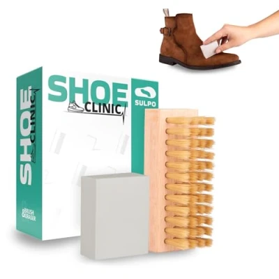 Image of SULPO Shoe brush cleaning eraser for suede, nubuck, leather, sneakers and rubber soles Care of leather shoes Quick removal dust stains from