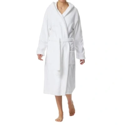 Image of Schiesser Women&#039;s Bathrobe with Hood Terry Cloth 120 cm Length Cotton