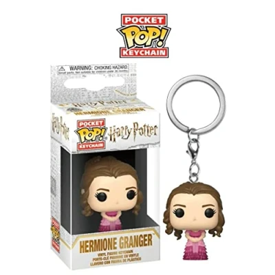 Image of Funko Pop! Keychain: HP Hermione Granger (Yule) Harry Potter Novelty Keyring Collectable Mini Figure Stocking Filler Gift Idea Official Merchandise Movies Fans Backpack Decor