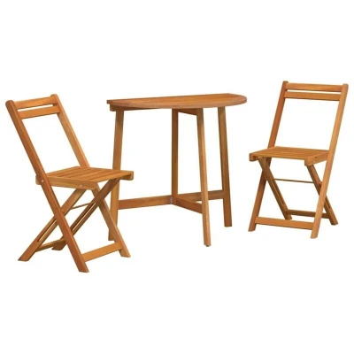 Image of vidaXL 3 Piece Folding Bistro Set Solid Wood Acacia