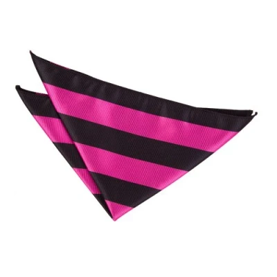 Image of DQT Men Pink Solid Plain Stripe Floral Paisley Polka Dot Pocket Square Hot &amp; Black