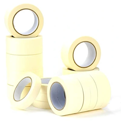 Image of Masking Tape 50mm x 50m White Low Tack Indoor DIY Painting Decorating Easy Tear and (6 Rolls)