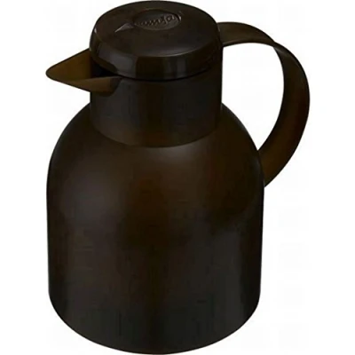 Image of EMSA 509820 Samba Quick Press closure vacuum jug, 1.0 litres, translucent dark brown