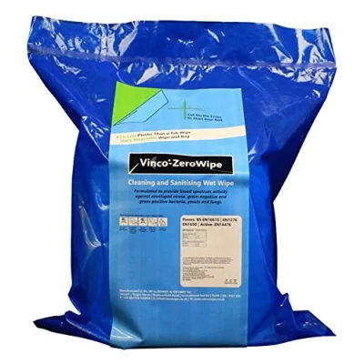 Image of Vinco ZeroWipe Bio Degradable Wet Wipes 300 Qty Refill Bag