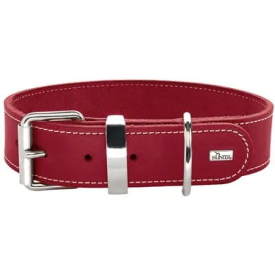 Image of HUNTER AALBORG SPECIAL Dog Collar, Leather, Durable, Comfortable, 70 (L XL), Red