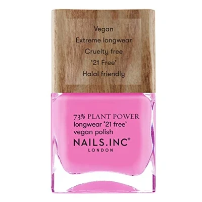 Image of Nails.INC 73% Plant Power Nail Polish, Long Lasting Color Lasts Up to 10 Days, Quick Drying, Cruelty Free, Vegan, 21 Free Formula, Earth Loves You, (14ml)