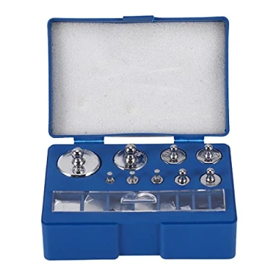 Image of Calibration Weights, 17 Pcs Weight Set 10mg 20mg 50mg 100mg 200mg 500mg 1g 2g 5g 10g 20g 50g 100g Precision Steel Balance Scale with Tweezers for Jewellery
