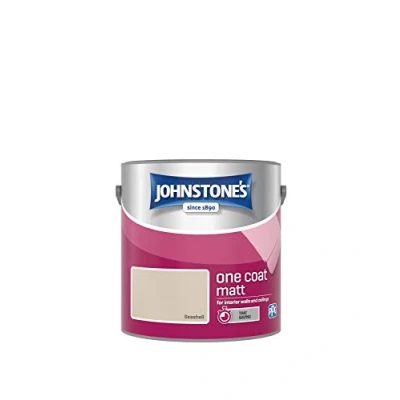 Image of Johnstone&#039;s One Coat Matt Emulsion Paint Seashell 2.5L