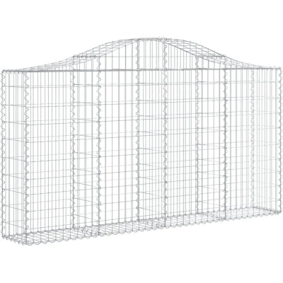 Image of vidaXL Arched Gabion Baskets 20 pcs 200x30x100/120 cm Galvanised Iron