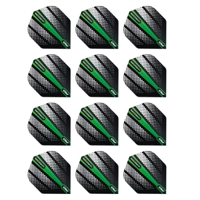 Image of RED DRAGON Hardcore Radical Green Flash Dart Flights 4 sets Per Pack (12 in total)