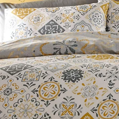 Image of Portfollio Morocco Ochre Duvet Cover Reversible Bed Set, Super King Size, Polycotton