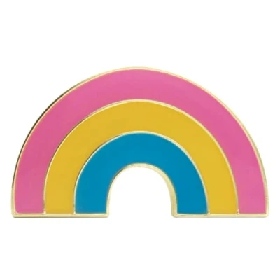 Image of Pansexual Rainbow Bow LGBT Pride Flag Enamel Lapel Pin Badge