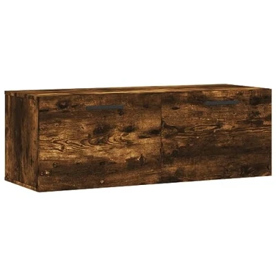 Image of vidaXL Wall Mounted Cabinet in Smoked Oak: Spacious Storage Solution, Made from Durable Engineered Wood Ideal for Living Room