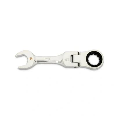 Image of GEARWRENCH 14mm 90 Tooth 12 Point Stubby Flex Combination Ratcheting Wrench 86864