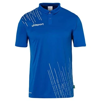 Image of uhlsport Men&#039;s Sports Polo Shirt, Azure Blue/White., S
