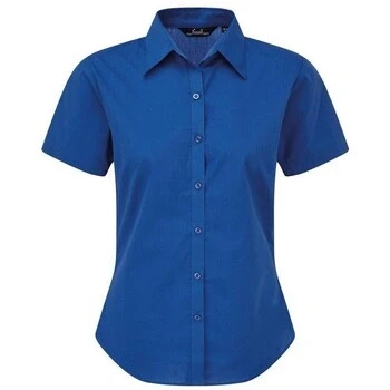 Image of Premier Workwear Ladies Short Sleeve Poplin Blouse Royal Blue 6